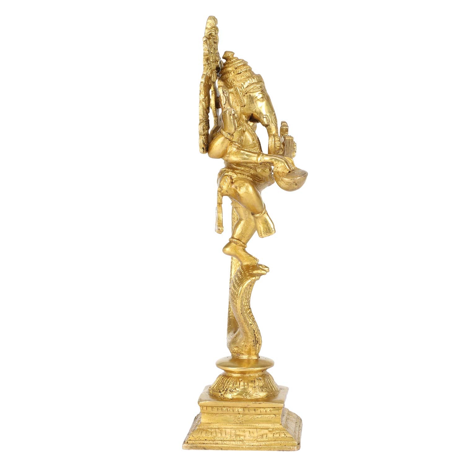 Kartique Brass Lord Ganesha Bhagwan God Standing On Sheshnaag Ganesh Idol Ganpati Murti For Home Entrance Pooja Gift Good Luck V